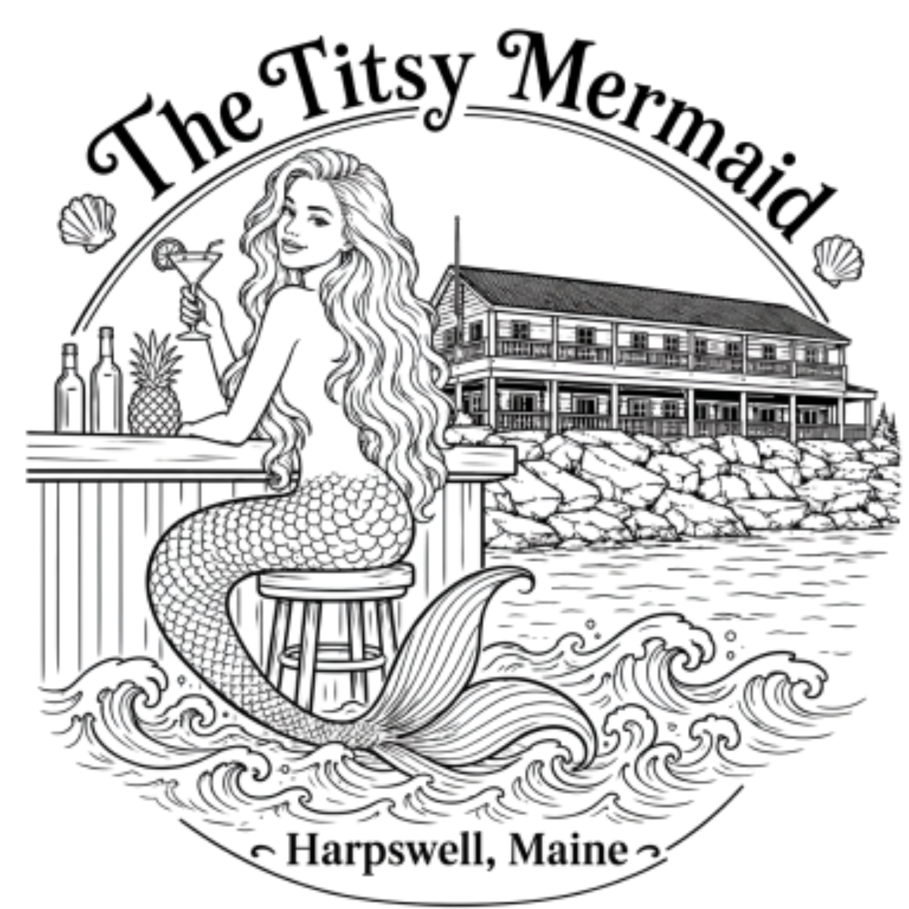 The Titsy Mermaid Engraved Charcuterie Board